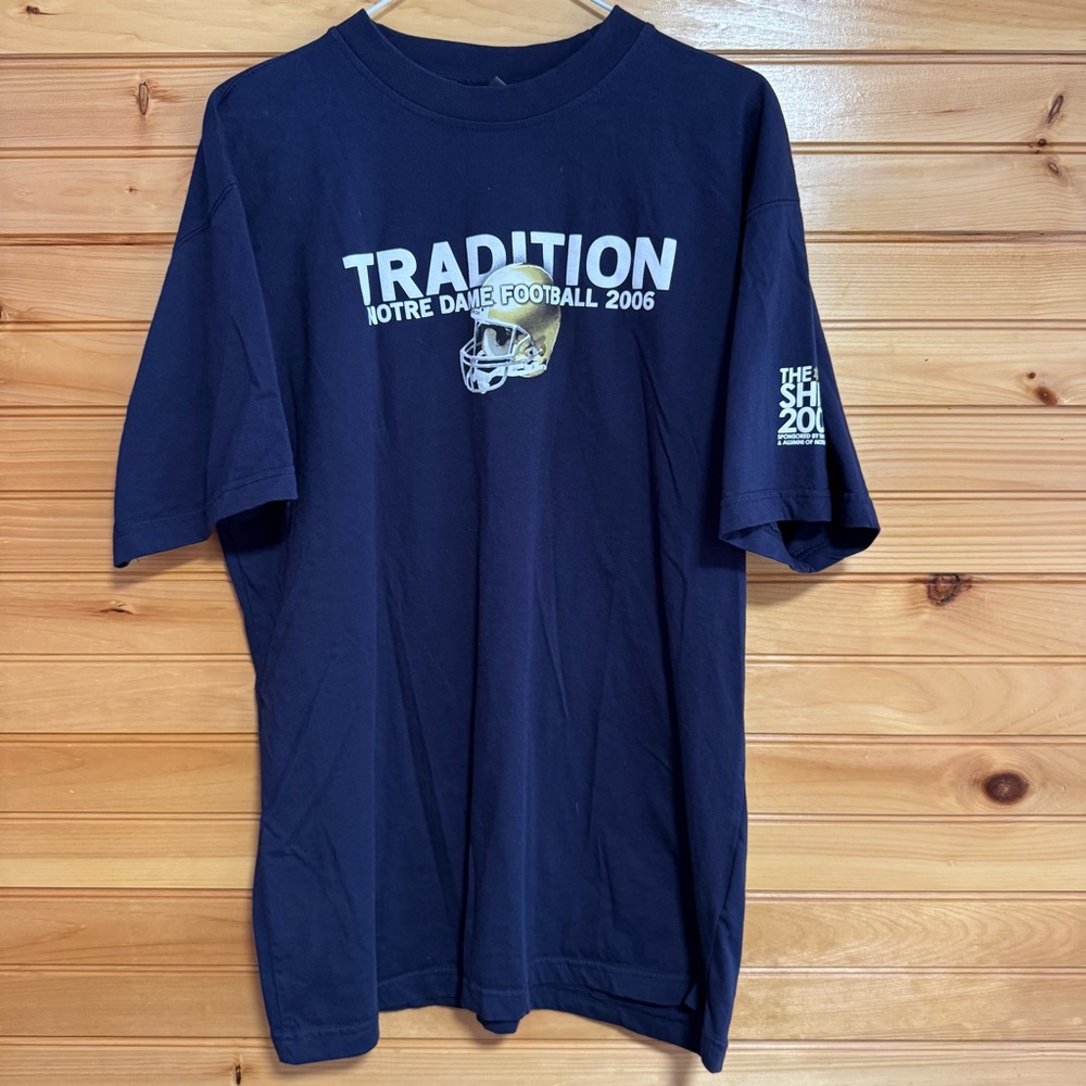 Pro Edge Vintage Notre Dame Tradition 2006 The Shirt Navy Blue Large
